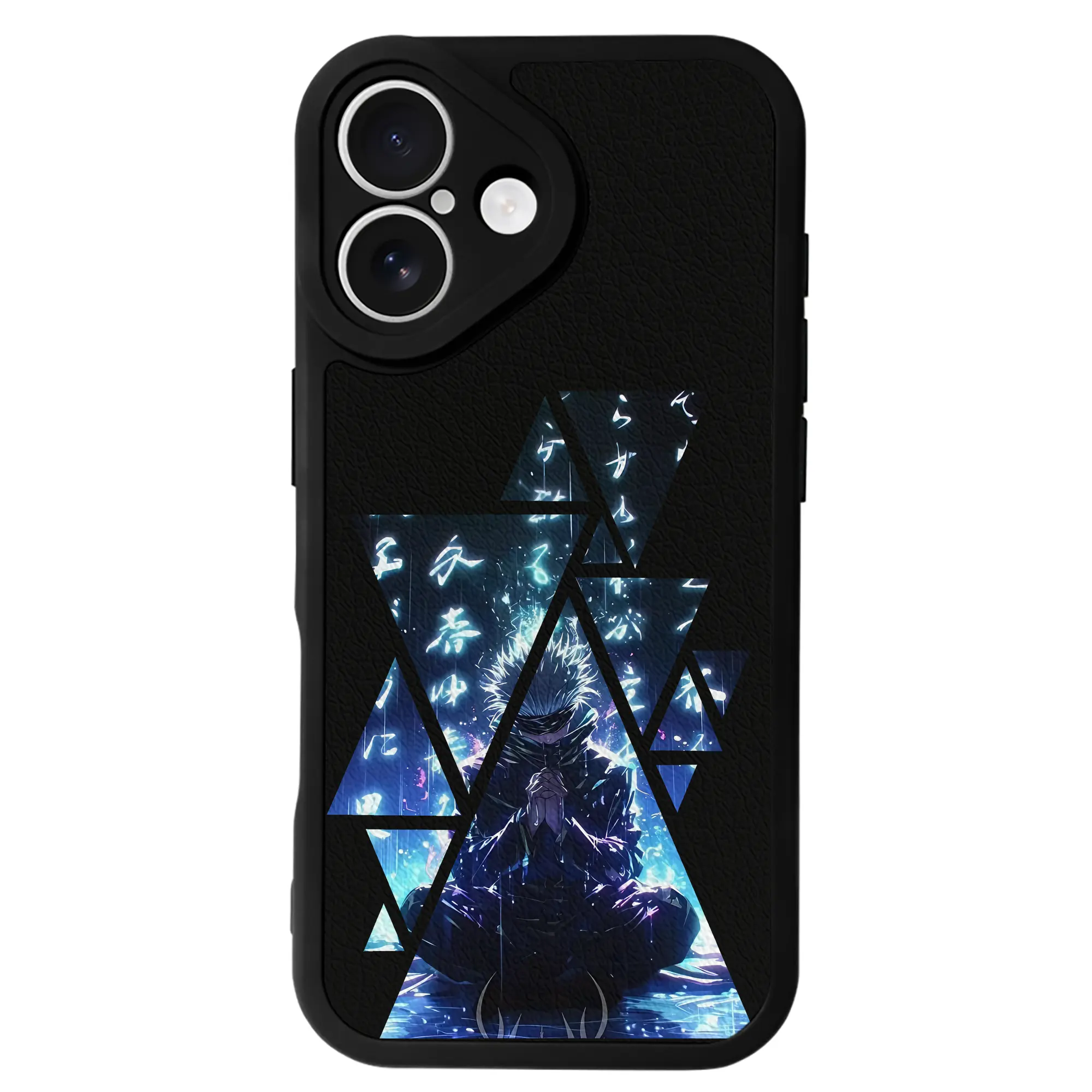 呪術廻戦 グッズ,五条 悟 - IPhone 16シリーズ対応 ・ シリコンスマホケース ・ レザー調 ・ 高精度フィット ・ 耐衝撃 ・ ワイヤレス充電対応 ・ 精密カット